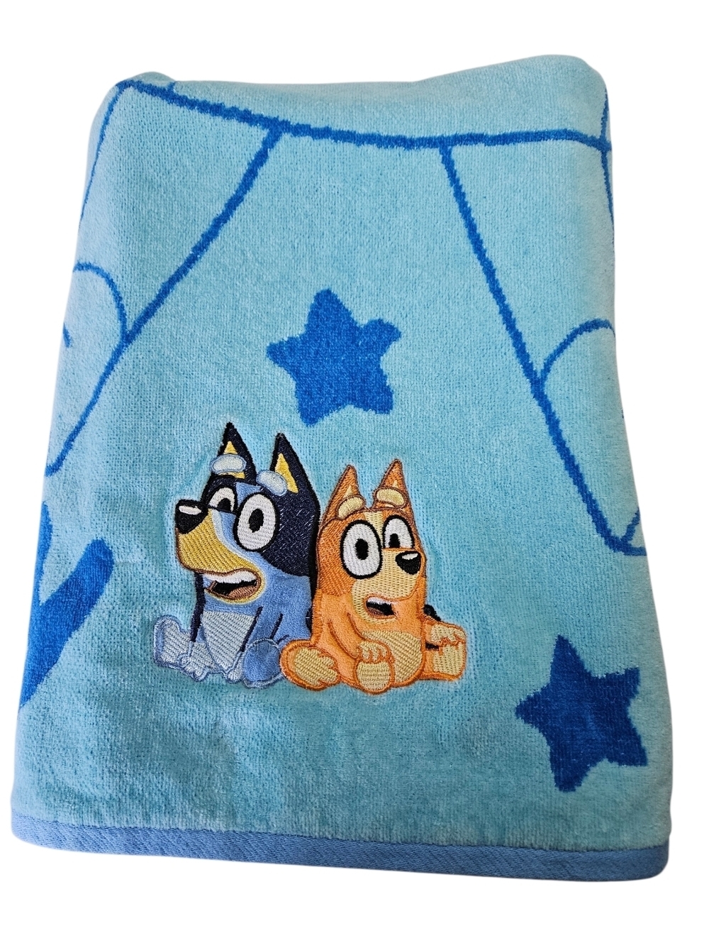 Bluey Bingo Beach Bath Towel Soft 100% Cotton Embroidered Applique 33" x 62"